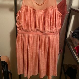 Salmon Pink polka dot plus size dress